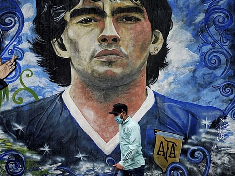 Maradona’s no 10 shirt has been owned for the past 35 years by the former England midfielder Steve Hodge.