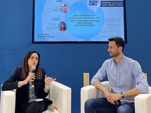 A panel discussion conducted by MBRF, in cooperation with UNDP, in progress at London Book Fair 2022.