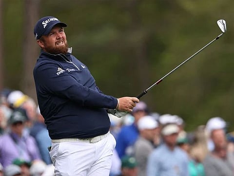 Ireland's Shane Lowry tees off on the 12th during the second round.