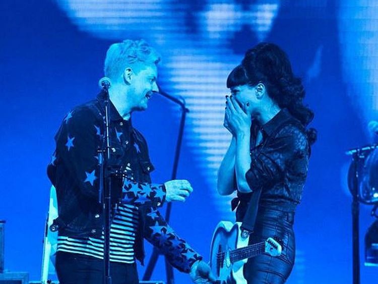 Jack White with Olivia on stage
