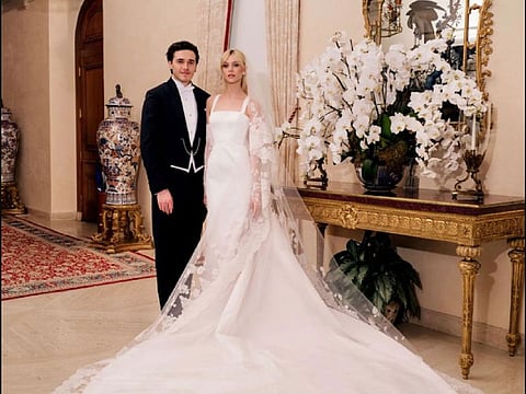  The bride and groom looked stunning on their big day. 