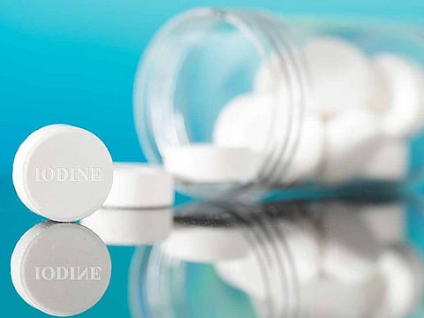 Potassium iodide, or KI, offers specific protection against one kind exposure. It prevents the thyroid - a hormone-producing gland in the neck - from picking up radioactive iodine, which can be released into the atmosphere in a nuclear accident.