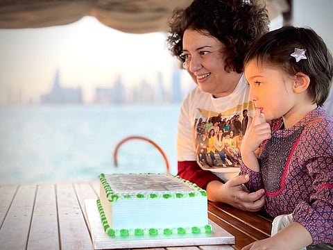 Merve Erturk Agri with her five-year-old daughter, Cemre Agri, in Qatar.