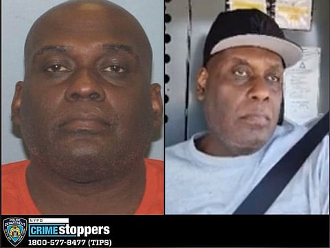This image provided by the New York City Police Department shows a Crime Stoppers bulletin displaying photos of Frank R. James, 62, who has been identified by police as the renter of a U-Haul van possibly connected to the Brooklyn subway shooting, in New York, Tuesday, April 12, 2022. 