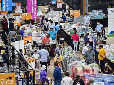 Book enthusiasts at 'Big Bad Wolf Books' on Saturday. 