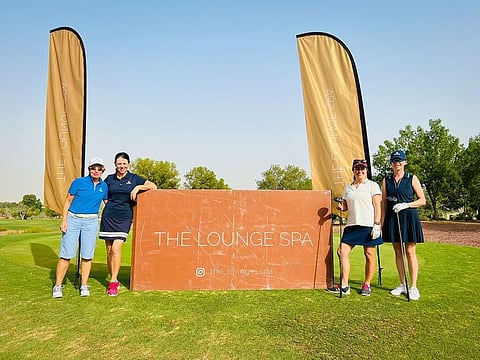 Ladies in the recent The Lounge Spa at Jumeirah Golf Estates, with JGE Lady Captain Sheila McIlroy (second from left).