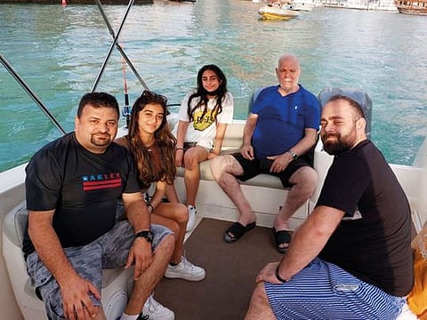 Lebanese expat Imad Abdallah and his family.