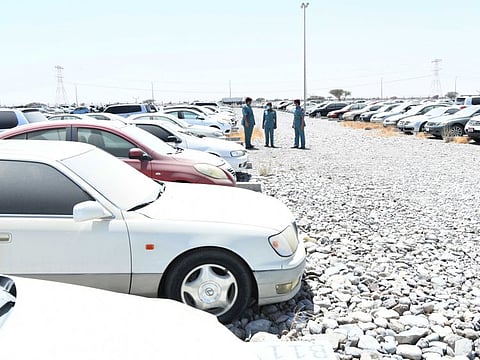 Seized vehicles in Ras Al Khaimah.