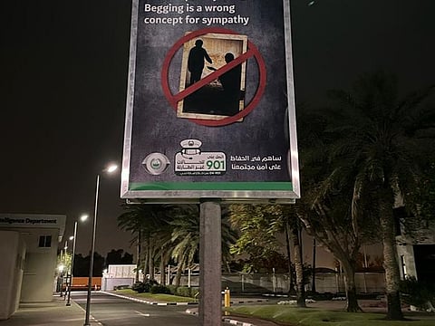 Awareness messages on posters, ATM screens, walls and other places in Dubai have come up to alert people against begging scams