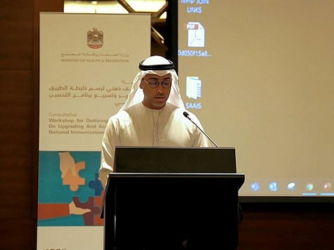 Saqr Al Hemeiri, Director of Strategy and the Future, MoHAP, addressing the session 