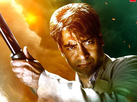 Ajay Devgn in the poster for director Anees Bazmee’s psychological thriller ‘Naam’