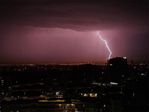 Lightning seen in Dubai early on Thursday