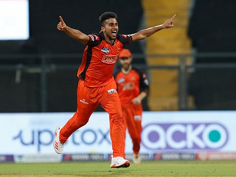 Umran Malik of the Sunrisers Hyderabad took 5 wickets against Gujarat Titans during match 40 of the TATA Indian Premier League 2022.