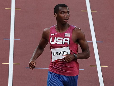 Erriyon Knighton of the US rewrote his own record in the men's 200-metre sprint.