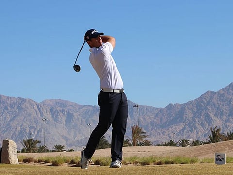 David Langley of England in action on the Mena Tour.