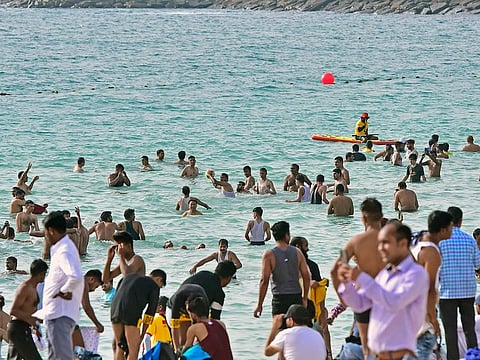 People at Jumeirah Beach in Dubai. Dubai Police have advised the public to call 999 for emergencies or send distress requests (SOS) via Dubai Police’s smart app. Picture for illustrative purposes only.