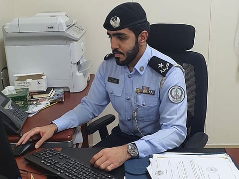 Lieutenant Mohammad Ahmad Al Shehi, an officer at the Sharjah Traffic and Patrol Department of Sharjah Police, is one of the many who are at work on Eid.  
