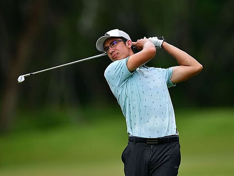 Jesse Yap of Singapore in action during round one of the Laguna Phuket Challenge on Tuesday.