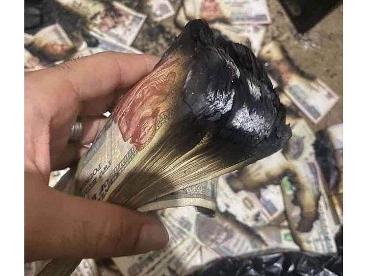  The man, identified only by the first name Karem, told Egyptian newspaper Al Watan that the incident happened nearly two weeks ago when his wife turned on the cooker and unintentionally burnt the money that he had hidden them there without her knowledge.