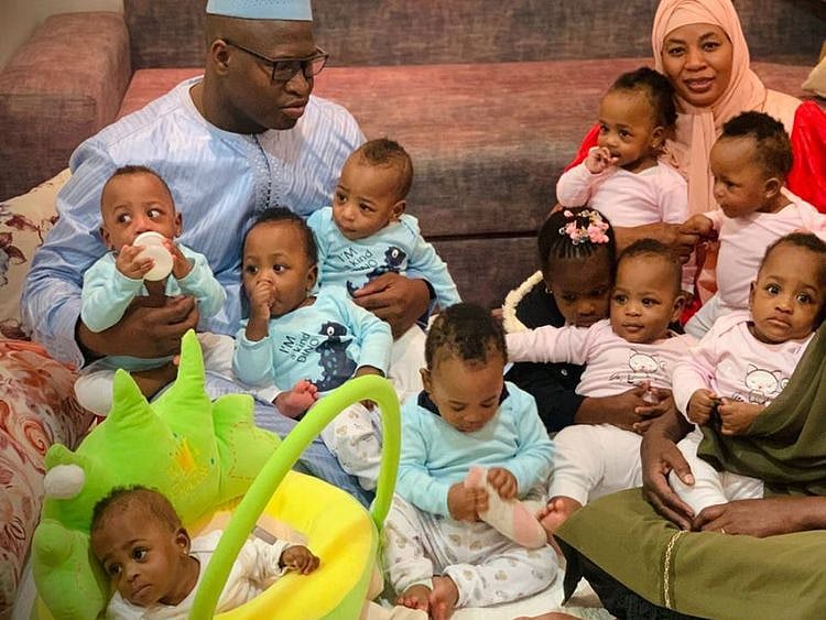 Abdelkader Arby with his wife and kids