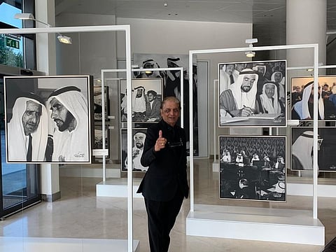 Master and the muse: Ace photographer, Ramesh Shukla, with some of his works 