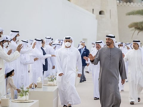 His Highness Sheikh Mohamed bin Zayed Al Nahyan attended the Emirati mass wedding ceremony on Thursday. 