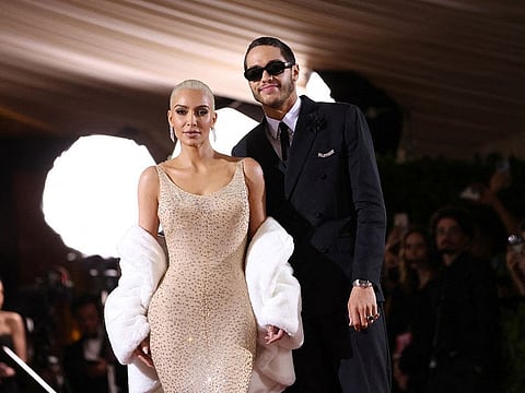Kim Kardashian and Pete Davidson arrive at the In America: An Anthology of Fashion themed Met Gala at the Metropolitan Museum of Art in New York City, New York, May 2, 2022. 