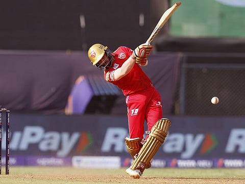 Punjab Kings Jitesh Sharma plays a shot during the Indian Premier League 2022 match against Rajasthan Royals at Wankhede Stadium in Mumbai on Saturday.