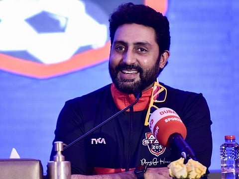 Abhishek Bachan during the press conference of Celebrity Football Cup at Palazzo Versace Dubai at Jaddaf Waterfront, Dubai 