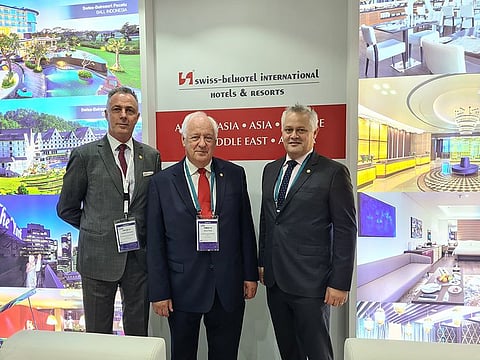 Laurent A. Voivenel, SVP – Operations and Development, EMEA and India; SVP– Group Human Resources and Talent Development, Swiss-Belhotel International; Gavin M. Faull, Chairman and President of Swiss-Belhotel International; and Matthew M. Faull, Executive Director, SVP IT, eCommerce and Distribution, Swiss-Belhotel International