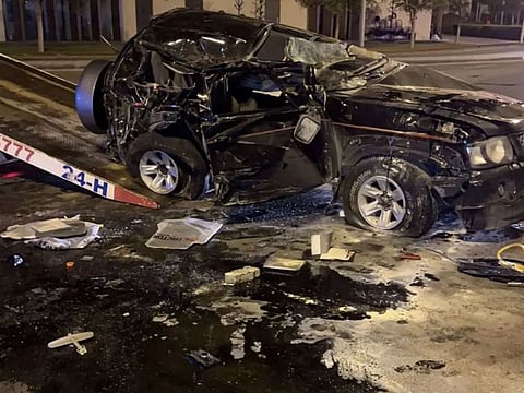 The injured driver and passenger were taken to Khorfakkan Hospital for treatment