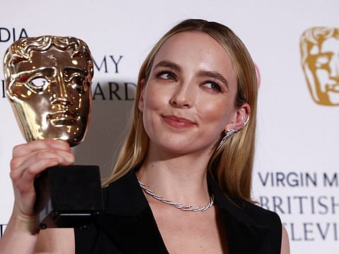 Actor Jodie Comer poses with the "Best Leading Actress" award for "Help" at the British Academy Television Awards in London, Britain