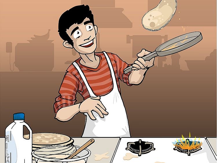 MAN FRYING PAN