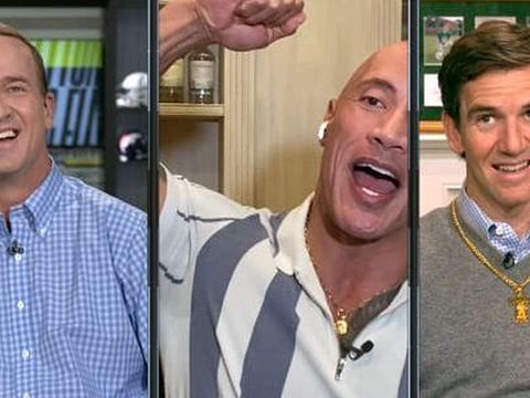 Golf will try it's own version of 'Manningcast,' which brings in celebrities like NFL icon Tom Brady (left), Dwayne Johnson 'The Rock' at the PGA Championship.