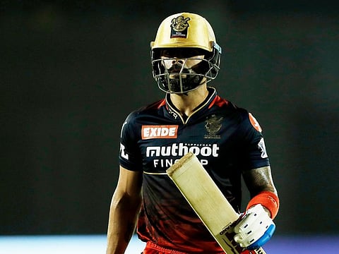 Virat Kohli of Royal Challengers Bangalore scored 20 runs in match 60 of the TATA Indian Premier League 2022 (IPL season 15) against Punjab Kings at the Brabourne Stadium (CCI) in Mumbai.
