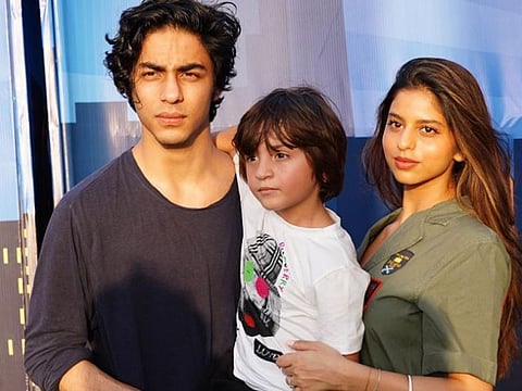 Aryan Khan with AbRam Khan and Suhana Khan