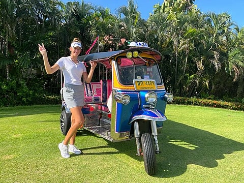 Dubai-based Chiara Noja strikes a pose after finishing at a tied 22nd at the ARAMCO Series in Bangkok on Saturday.
