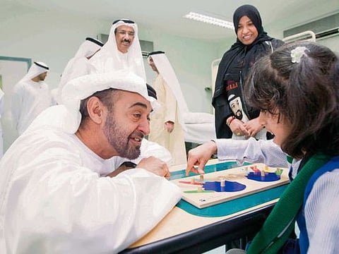 File picture of President His Highness Sheikh Mohamed bin Zayed Al Nahyan visiting a centre for the people of determination in Fujairah