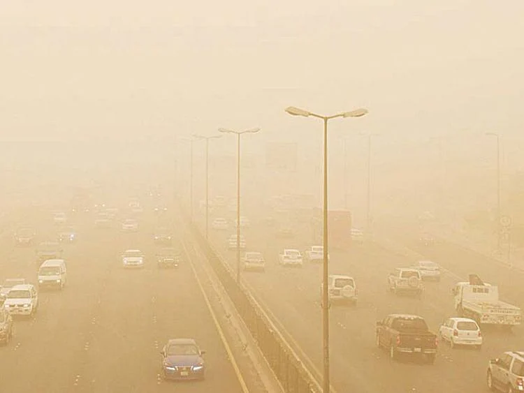 Visibility became extremely low as Kuwait was hit by a massive sandstorm.
