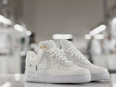 The collection includes the classic all-white sneakers designed by Virgil Abloh.