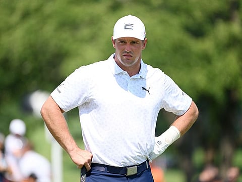 Bryson DeChambeau of the United States walks on the course during a practice round prior to the start of the 2022 PGA Championship at Southern Hills Country Club in Tulsa, Oklahoma.