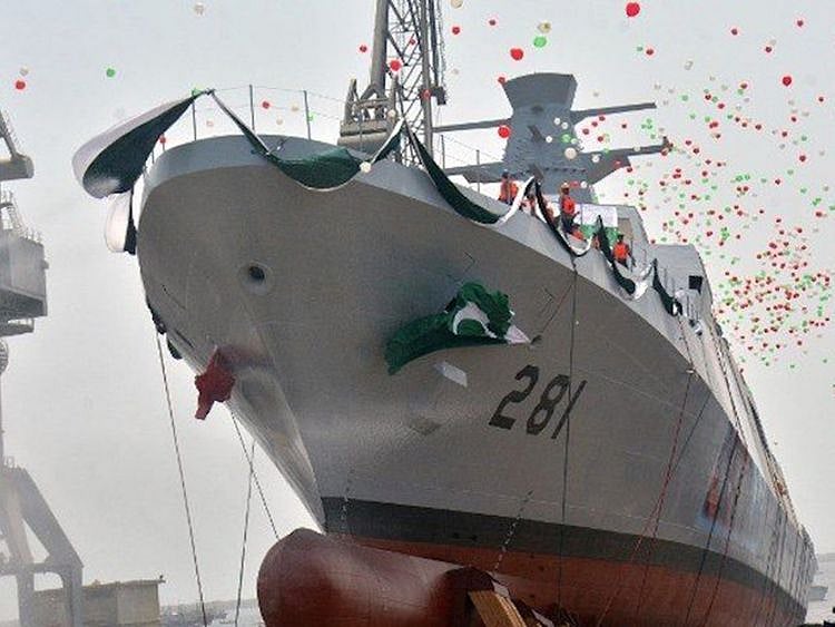 Pakistan Navy’s third MILGEM Corvette ‘PNS BADR’ launched in Karachi on May 20, 2022. 