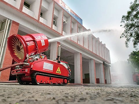 For the first time in India, Delhi government has procured remote-controlled fire fighting machines.