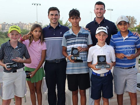 From left to right, Ties Wolters, Audrey Wulff, Michael Sweenie (PCAD Professional), Jameel Choudry, and Tournament Executive Gareth Roberts at the prize giving.