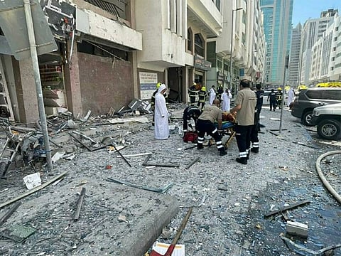 The scene of the mishap that occurred in Abu Dhabi on Monday.
