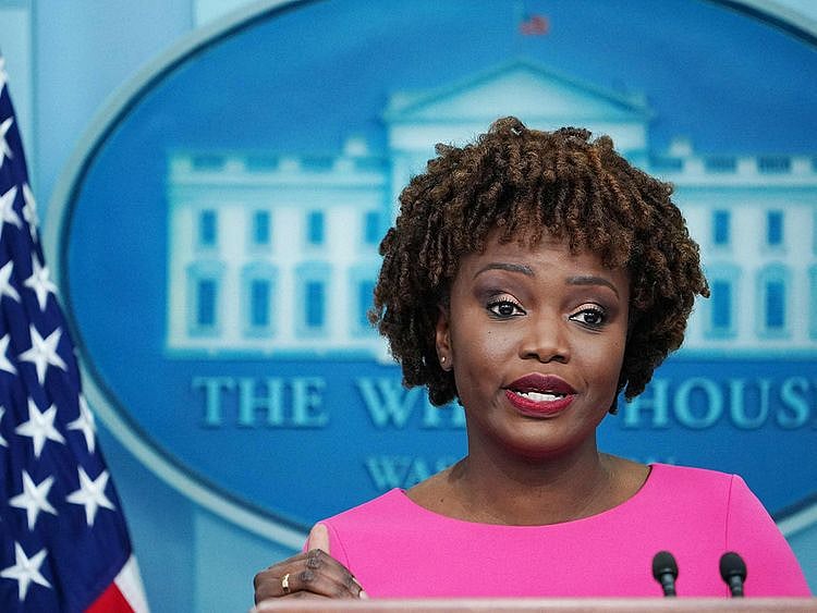 White House press secretary Karine Jean-Pierre (above) said the trip by senior officials was to “review engagement with Saudi Arabia on energy security” and that the US officials were not asking for an increase in Saudi oil exports.