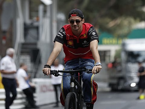 Ferrari's Charles Leclerc ahead of the Formula One Monaco Grand Prix at Circuit de Monaco in Monte Carlo on Thursday.