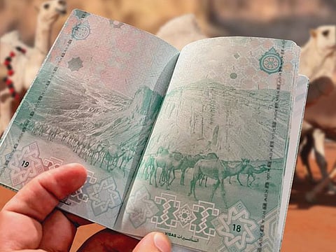 The camel-themed new passport in an image posted by the Saudi Camel Club.