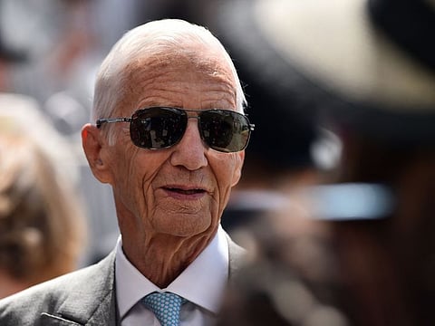 Retired English and nine-time Derby winning jockey Lester Piggott attends the second day of the Epsom Derby Festival in Surrey on June 1, 2019.