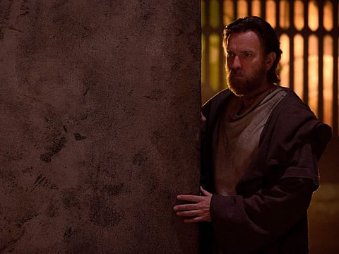 This image released by Disney+ shows Ewan McGregor in a scene from the series "Obi-Wan Kenobi."